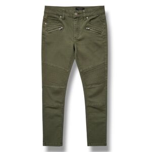 Tinsel women's military green Brian Moto Detail skinny fit pants - size 25